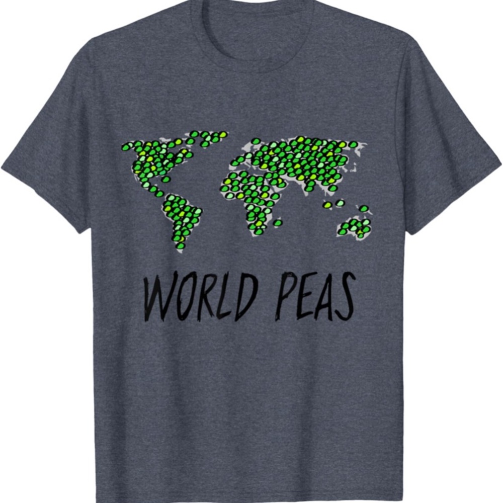 Gray T-Shirt with World Peas Graphic